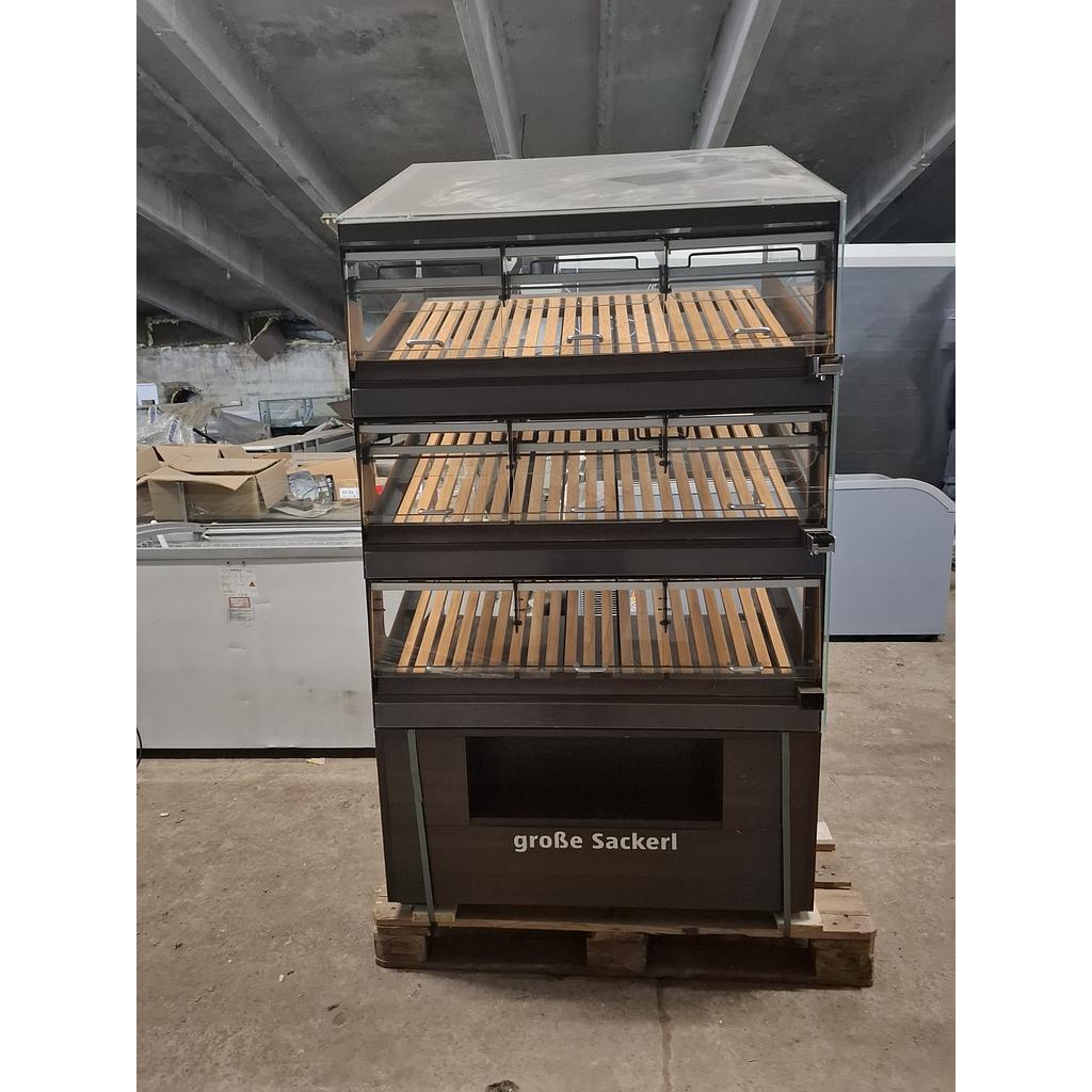 Bread rack with glass doors 3x3, size 100x80x194