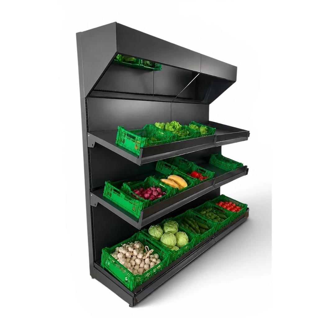 FRUIT & VEGETABLE WALL UNIT WITH HEADER AND MIRROR 600*1000*2250, 3*600