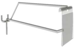 Hook single 200mm with price tag for perforated back