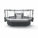 BARBUDA L PLATINUM Freestanding display cabinet Corner 90º, Plug-in