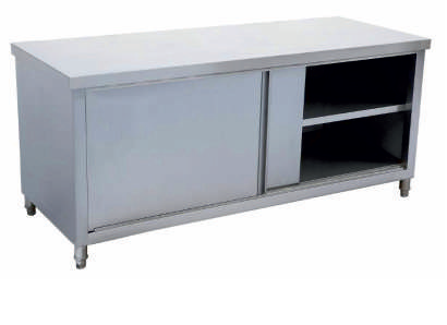 Stainless steel cabinet with sliding doors 180x60x85