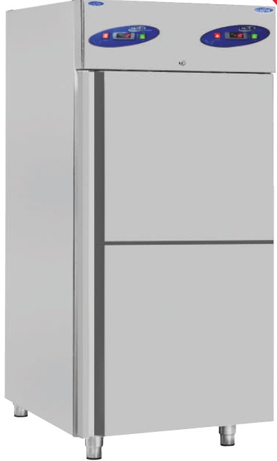 Refrigerator stainless steel two doors 0/+8 & -10/-22, 70x81x207