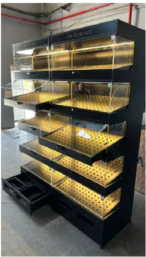 [RY.110409] WOODEN BAKERY STAND 610x1000x2250 MDF W/PVC