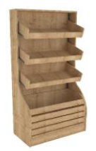 [RY.110411] Стелаж Дървен за Печива 1000х450х1950 MDF W/PVC