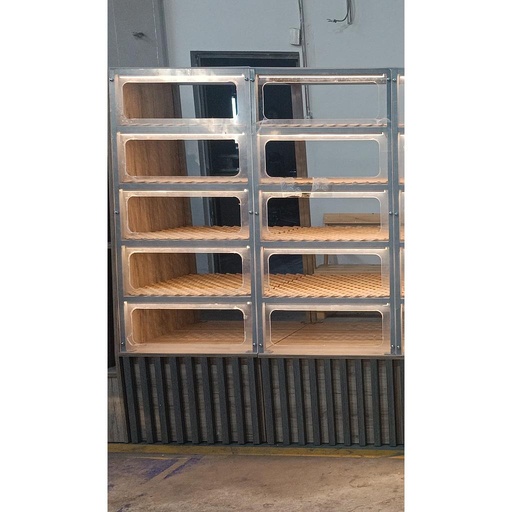 [RY.BKR030013] Modular rack for baked bread and bakery products, rear loading, LED lighting, dimensions 660x700x1770 mm