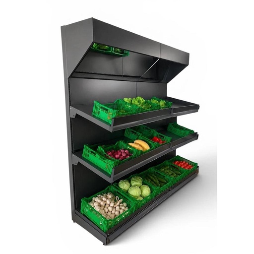 [RY.FVU010003] FRUIT & VEGETABLE WALL UNIT WITH HEADER AND MIRROR 600*1000*2250, 3*600