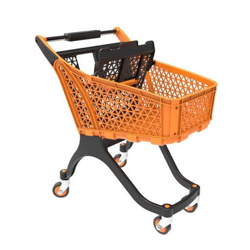 [GP-PM-004-Orange] Plastic shopping trolley 100l. orange/black