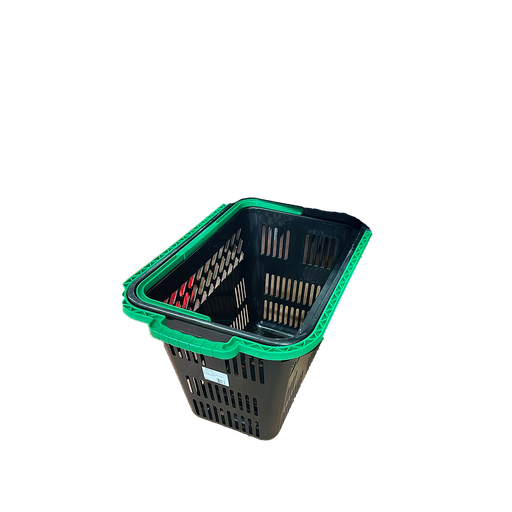 [GP-PS-009-Green] Basket with wheels 54 l - black with green handle