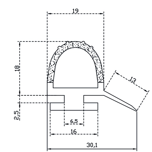 [img-408-02B] Refrigerator Door Seal I-408-02B