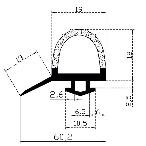 [img-408-01B] Refrigerator Door Seal I-408-01B