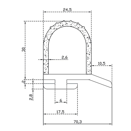 [img-408-03B] Refrigerator Door Seal I-408-03B