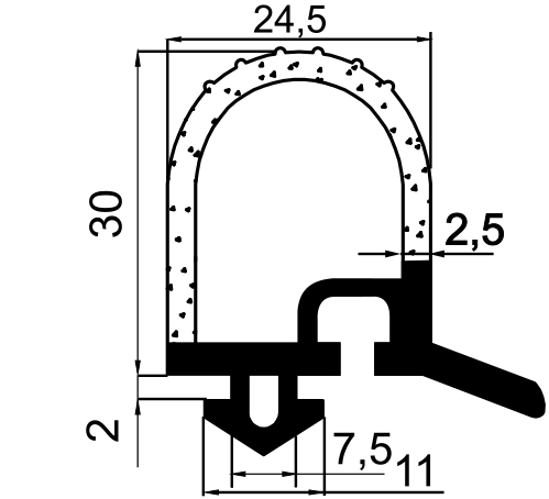 [img-408-04B] Refrigerator Door Seal I-408-04B