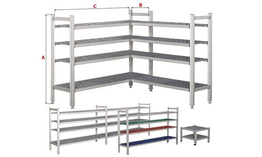 [img-375-R] Shelf for cold storage 1005x560x1680mm