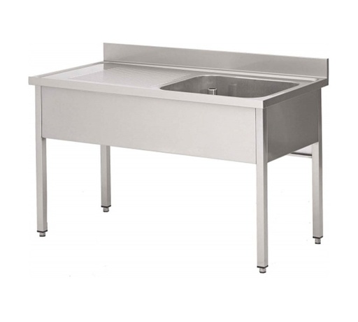 [KRCS.TSTECT.1560] WORK TABLE WITH 1 SINK WITHOUT MAIN SHELF, 1500x600x850