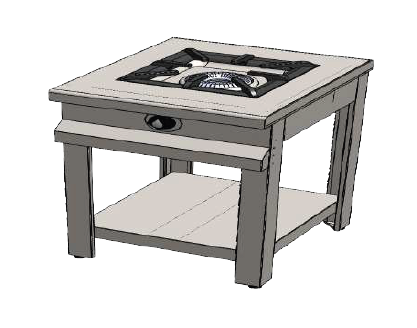 [KRCS.TROGL.560.CE] GAS stove with main shelf, 500x600x850, one stove,