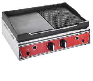[KRCS.EIZDGL.70] Grill GAS 700x400x200 Smooth and ribbed plate