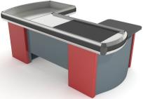 [RY.CAT020008] Cash box OVAL "U" with moving belt 2900x1100x900mm, with holes for scanner and cash drawer - RIGHT