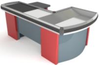 [RY.CAT020004] Cash box OVAL "U" with moving belt 2900x1100x900mm, with holes for scanner and cash drawer - LEFT