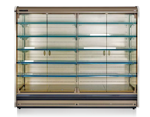 [Mtk.108785] SARDINYA HM DAIRY CABINET / REMOTE / SINGLE GLASS DOORS / LED LIGHTING ON EACH SHELF / BASE +5 SHELFS / ALUMINUM PROTECTIVE BUMPER 2500x910x2200mm