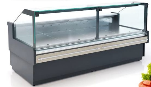 [Mtk.108793] BARBUDA M PLATINIUM FLAT GLASS SERVE OVER CABINET /PLUG IN/ WITH STORAGE /PROTECTIVE BUMPER 2812x1000x1200mm