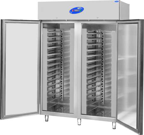 [KRCS.CS.DBL.1400.T] Stainless steel freezer -10/+22, 140x81x207