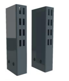 [RY.MSS040474] 30x60 BOX PROFILE UPRIGHT (T:2,5 MM) 30x80x1650 DOUBLE SIDE PUNCHED