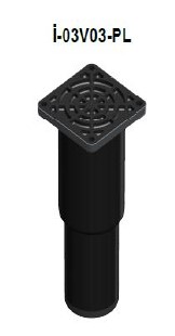 [img.I-03V03-PL] PVC leg with base 68x68 130-180mm