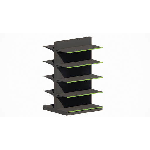 [RY/109583] DOUBLE SIDE GONDOLA UNIT * 400x850x1650mm, Shelves: B400 + 4x400mm