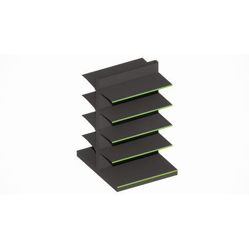 [RY/109621] DOUBLE SIDE GONDOLA UNIT * 500x1000x1850mm, Shelves: B500 + 4x400mm